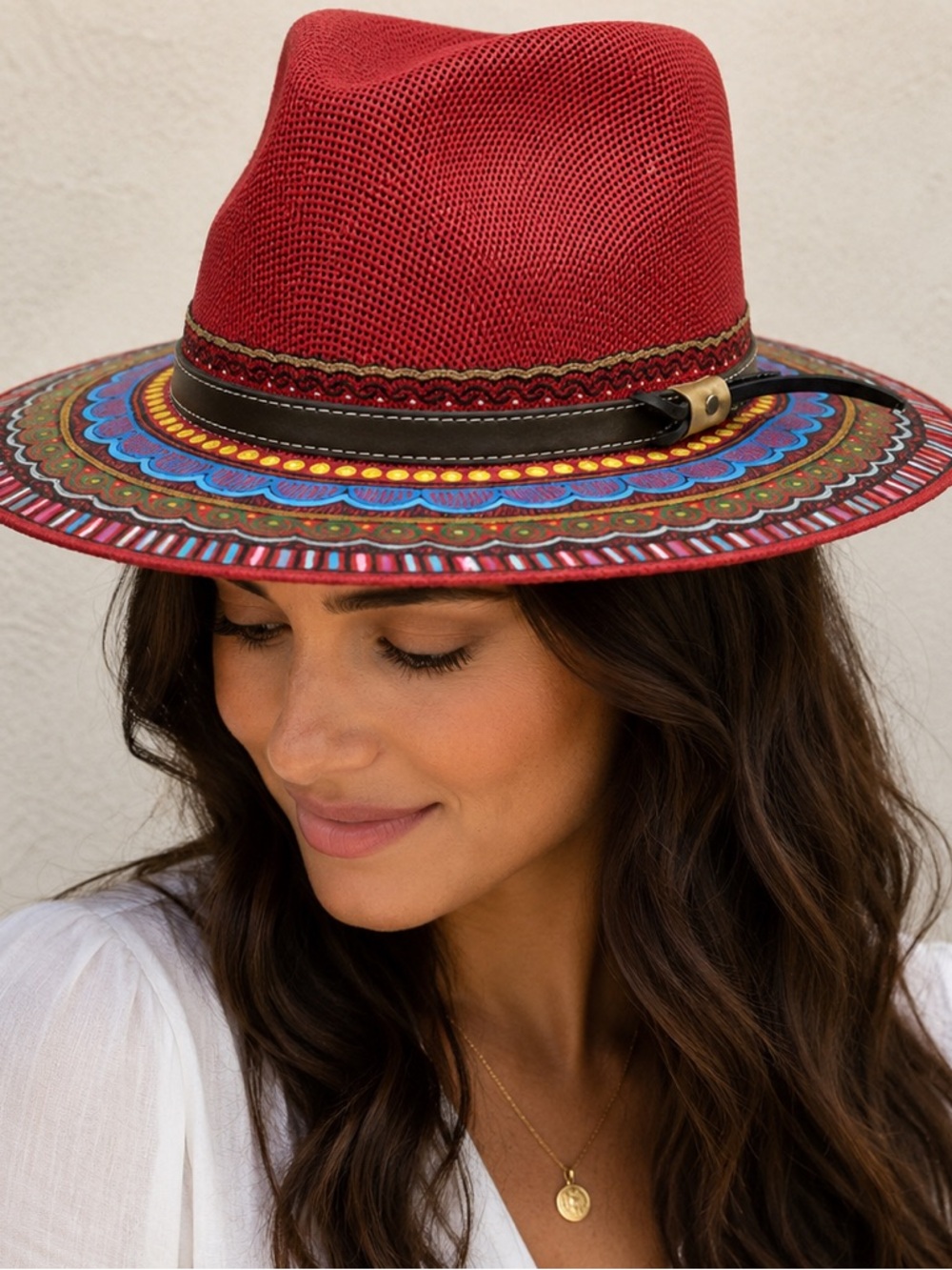 Authentic Hand Painted Mexican Hat NWT